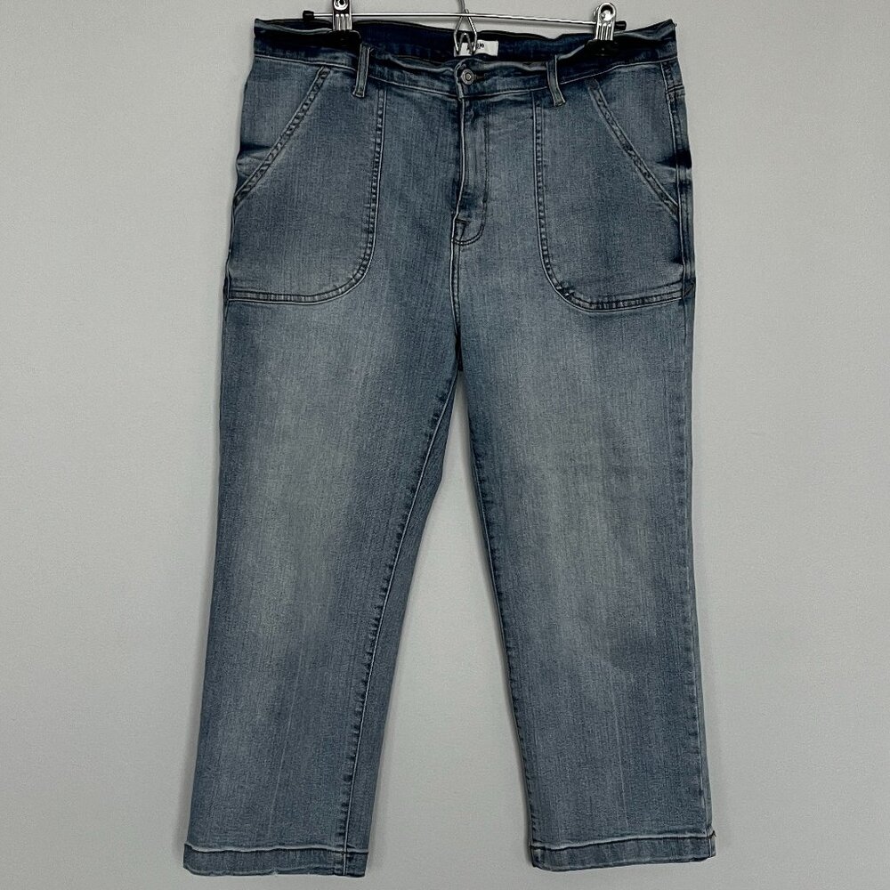 Kensie Wide Leg Cropped Jeans 12